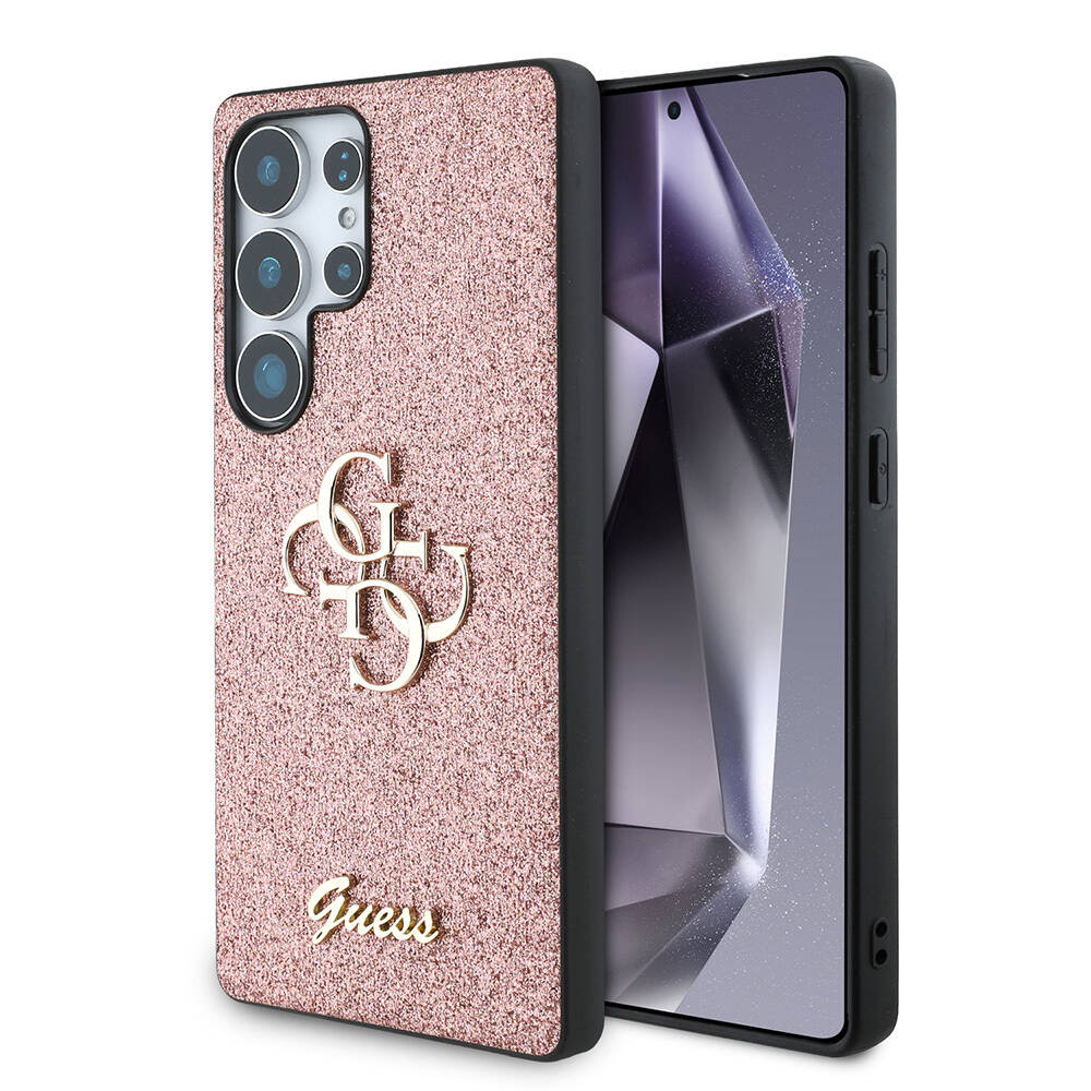 Galaxy S25 Ultra Kılıf Guess Orjinal Lisanslı 4G Büyük Metal Logolu Glitter Kapak - 19