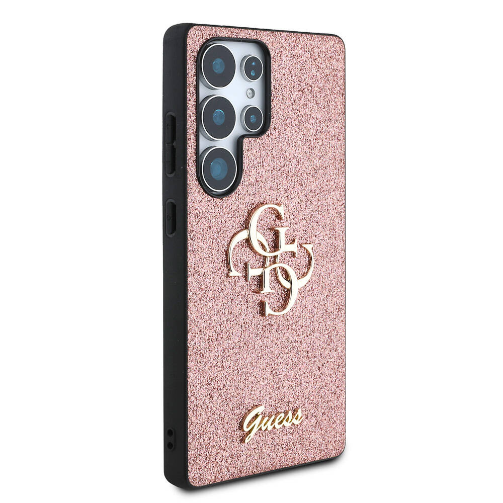 Galaxy S25 Ultra Kılıf Guess Orjinal Lisanslı 4G Büyük Metal Logolu Glitter Kapak - 21