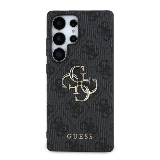 Galaxy S25 Ultra Kılıf Guess Orjinal Lisanslı PU Deri 4G Desenli Metal Büyük 4G ve Yazı Logolu Kapak - 4