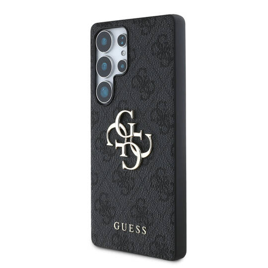 Galaxy S25 Ultra Kılıf Guess Orjinal Lisanslı PU Deri 4G Desenli Metal Büyük 4G ve Yazı Logolu Kapak - 6