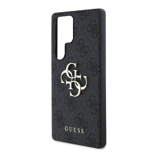 Galaxy S25 Ultra Kılıf Guess Orjinal Lisanslı PU Deri 4G Desenli Metal Büyük 4G ve Yazı Logolu Kapak - 9