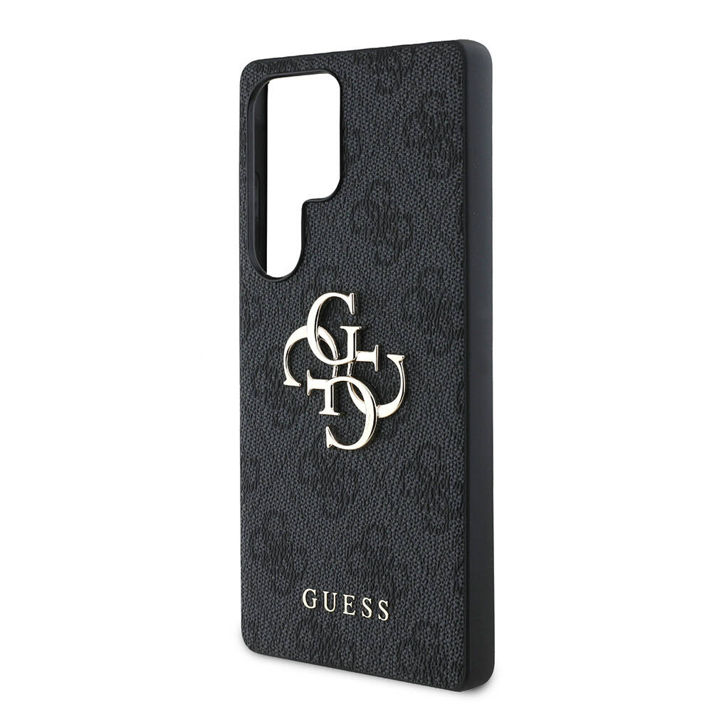 Galaxy S25 Ultra Kılıf Guess Orjinal Lisanslı PU Deri 4G Desenli Metal Büyük 4G ve Yazı Logolu Kapak - 9