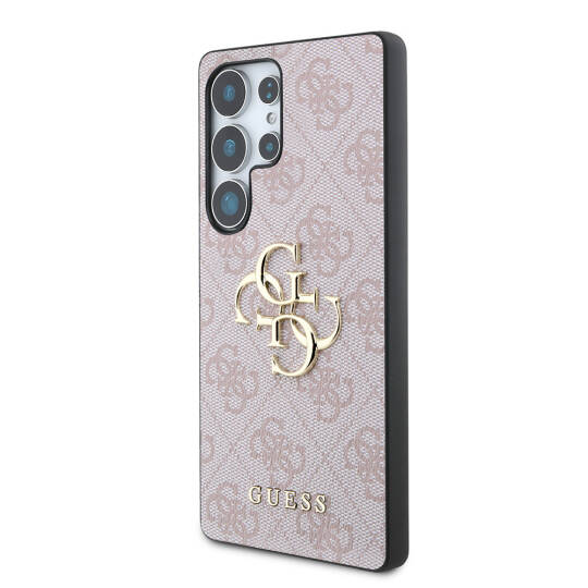 Galaxy S25 Ultra Kılıf Guess Orjinal Lisanslı PU Deri 4G Desenli Metal Büyük 4G ve Yazı Logolu Kapak - 20