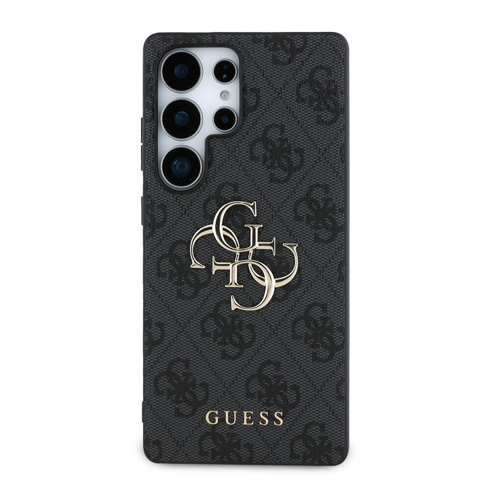 Galaxy S25 Ultra Kılıf Guess Orjinal Lisanslı PU Deri 4G Desenli Metal Büyük 4G ve Yazı Logolu Kapak - 3