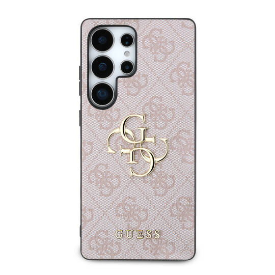 Galaxy S25 Ultra Kılıf Guess Orjinal Lisanslı PU Deri 4G Desenli Metal Büyük 4G ve Yazı Logolu Kapak - 2
