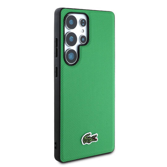 Galaxy S25 Ultra Kılıf Lacoste Orjinal Lisanslı PU Pike Desenli Arka Yüzey İkonik Timsah Dokuma Logolu Kapak - 7