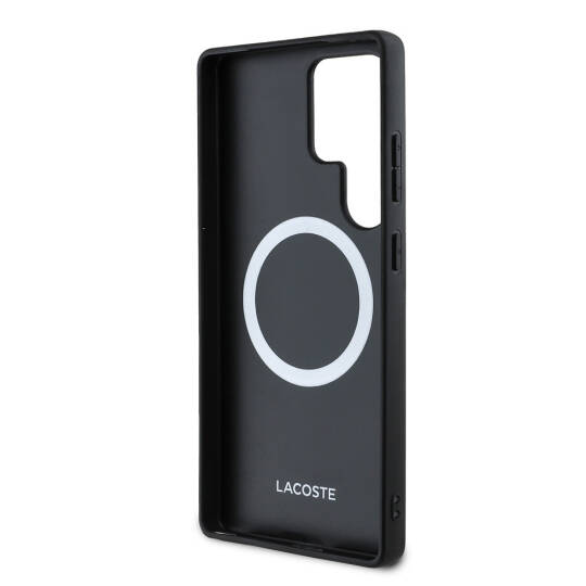 Galaxy S25 Ultra Kılıf Lacoste Orjinal Lisanslı PU Pike Desenli Arka Yüzey İkonik Timsah Dokuma Logolu Kapak - 9