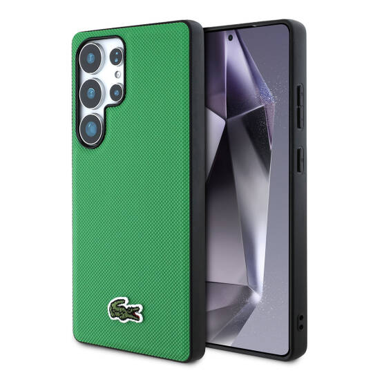 Galaxy S25 Ultra Kılıf Lacoste Orjinal Lisanslı PU Pike Desenli Arka Yüzey İkonik Timsah Dokuma Logolu Kapak - 11