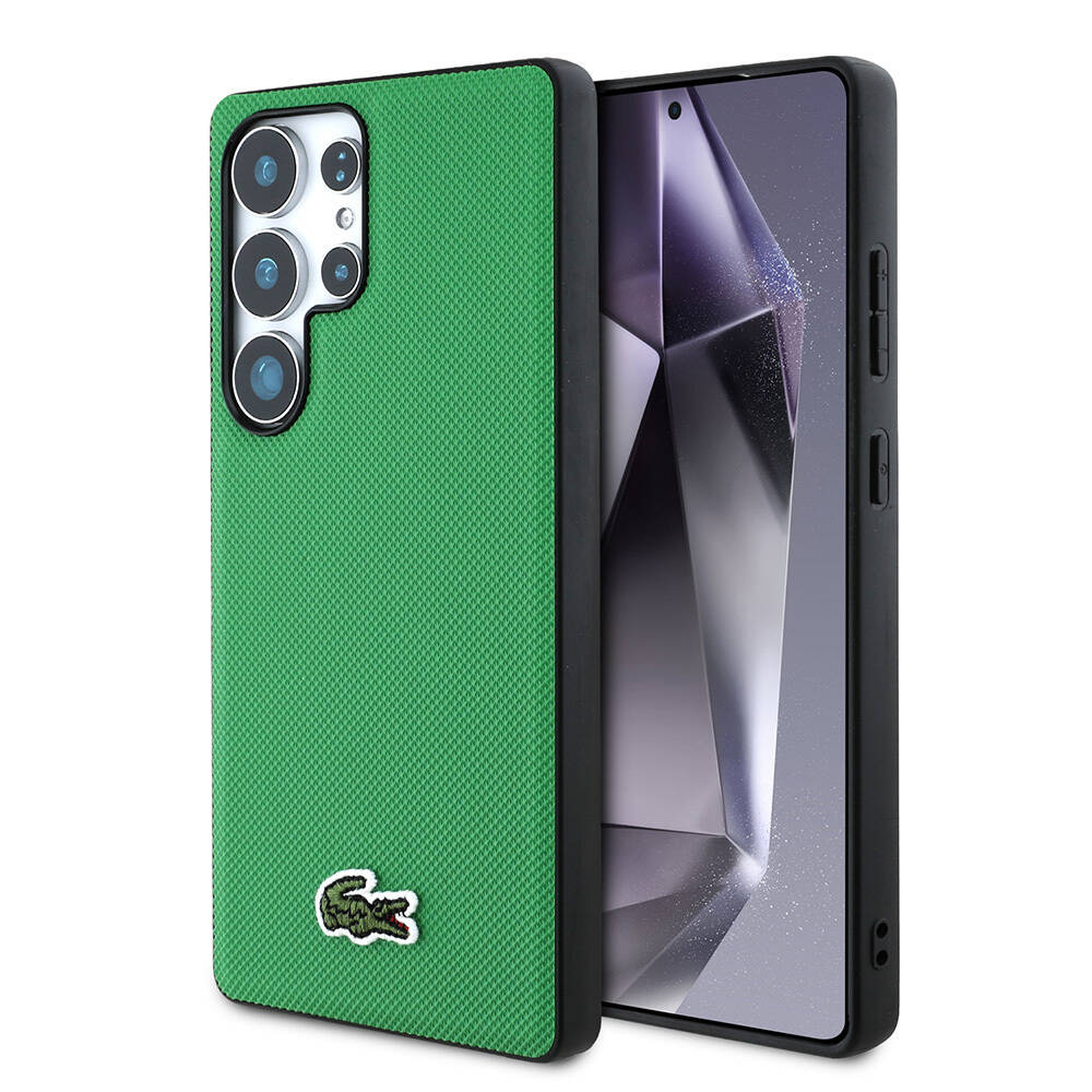 Galaxy S25 Ultra Kılıf Lacoste Orjinal Lisanslı PU Pike Desenli Arka Yüzey İkonik Timsah Dokuma Logolu Kapak - 11