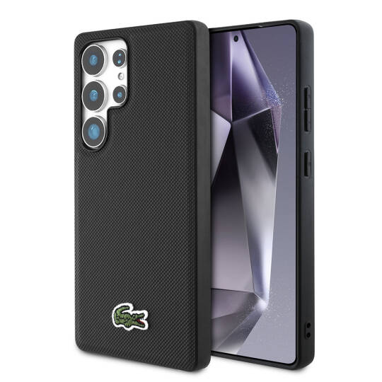 Galaxy S25 Ultra Kılıf Lacoste Orjinal Lisanslı PU Pike Desenli Arka Yüzey İkonik Timsah Dokuma Logolu Kapak - 13