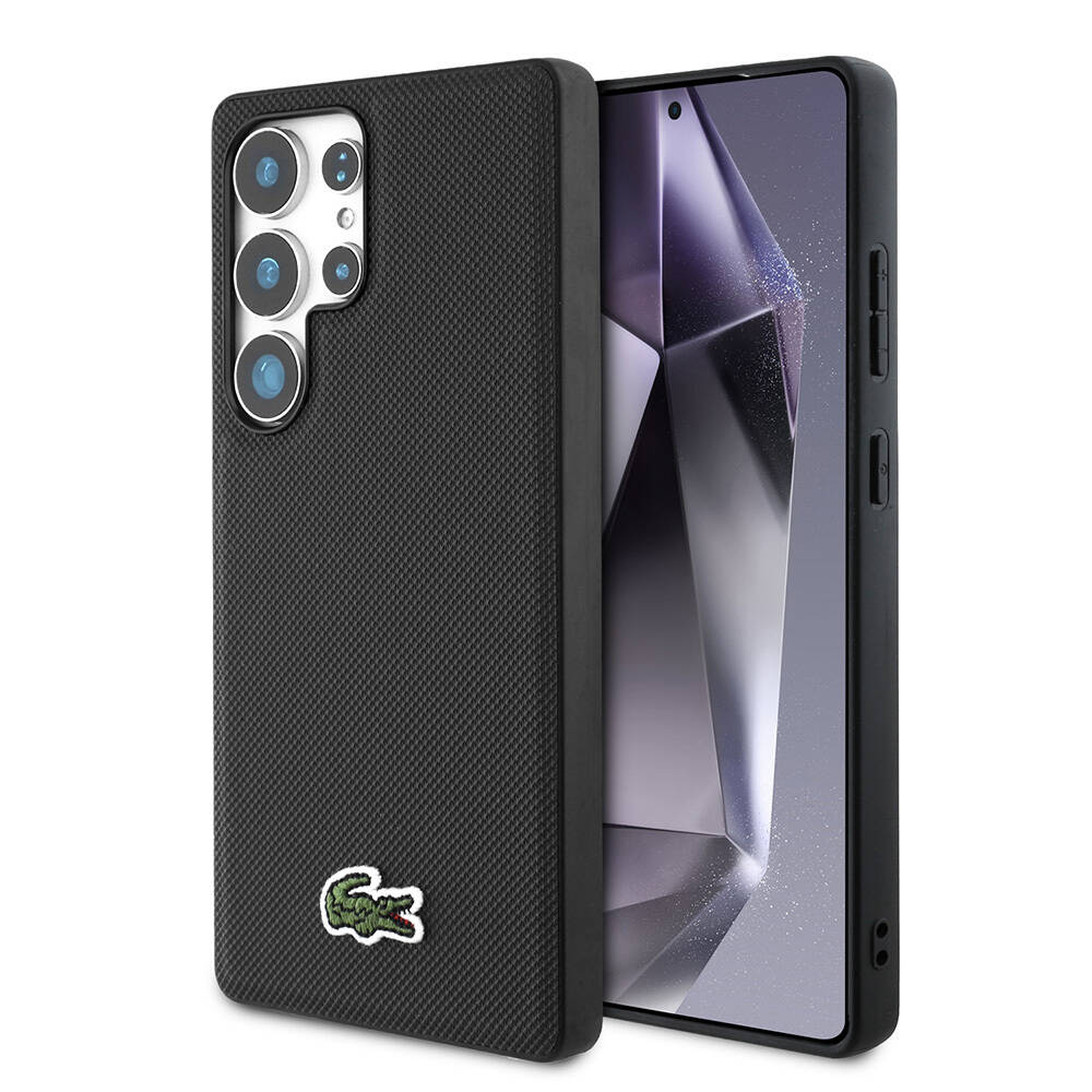Galaxy S25 Ultra Kılıf Lacoste Orjinal Lisanslı PU Pike Desenli Arka Yüzey İkonik Timsah Dokuma Logolu Kapak - 13