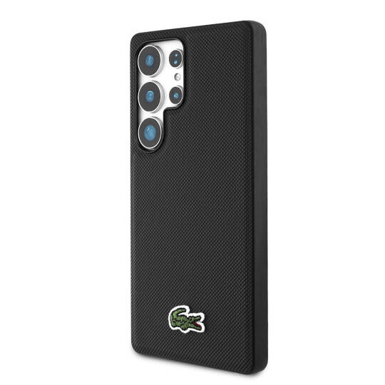 Galaxy S25 Ultra Kılıf Lacoste Orjinal Lisanslı PU Pike Desenli Arka Yüzey İkonik Timsah Dokuma Logolu Kapak - 14