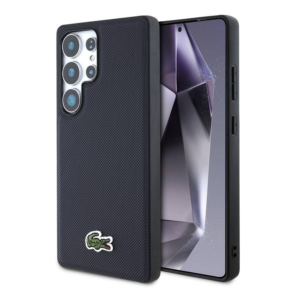 Galaxy S25 Ultra Kılıf Lacoste Orjinal Lisanslı PU Pike Desenli Arka Yüzey İkonik Timsah Dokuma Logolu Kapak - 20