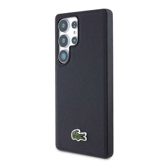 Galaxy S25 Ultra Kılıf Lacoste Orjinal Lisanslı PU Pike Desenli Arka Yüzey İkonik Timsah Dokuma Logolu Kapak - 21
