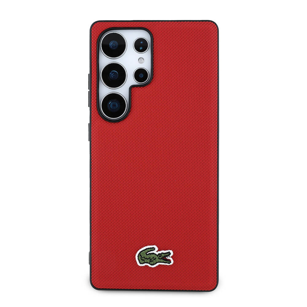 Galaxy S25 Ultra Kılıf Lacoste Orjinal Lisanslı PU Pike Desenli Arka Yüzey İkonik Timsah Dokuma Logolu Kapak - 4