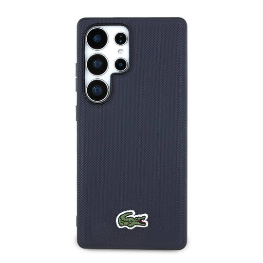Galaxy S25 Ultra Kılıf Lacoste Orjinal Lisanslı PU Pike Desenli Arka Yüzey İkonik Timsah Dokuma Logolu Kapak