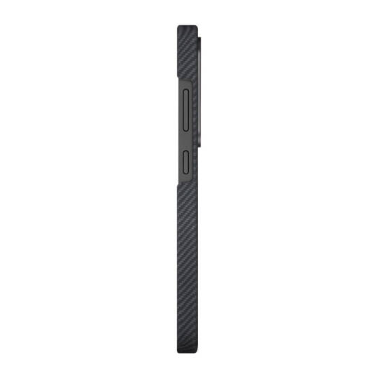 Galaxy S25 Ultra Kılıf M-safe Şarj Özellikli 600D Aramid Karbon Fiber Pitaka Ultra-Slim Classic Serisi Black-Grey Twill Kapak - 4