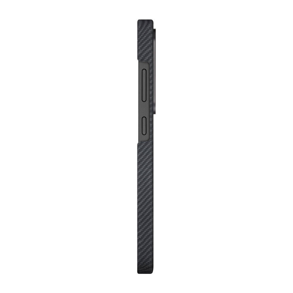 Galaxy S25 Ultra Kılıf M-safe Şarj Özellikli 600D Aramid Karbon Fiber Pitaka Ultra-Slim Classic Serisi Black-Grey Twill Kapak - 4