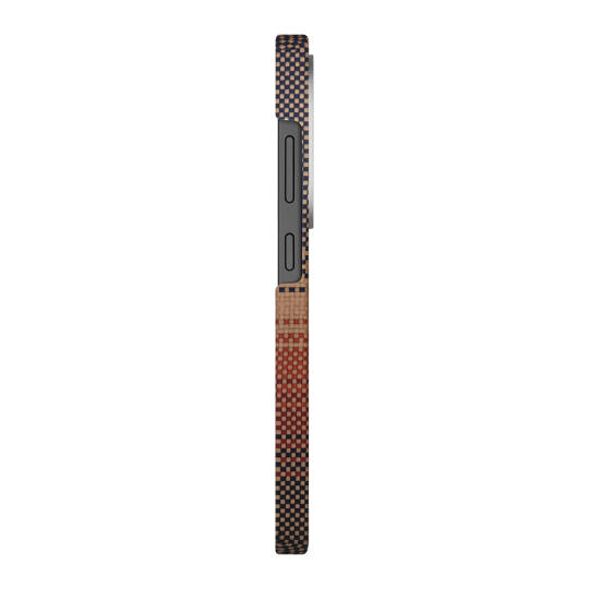 Galaxy S25 Ultra Kılıf M-safe Şarj Özellikli Aramid Karbon Fiber Pitaka Tactile Woven Sunset-Moonrise Serisi Kapak - 8