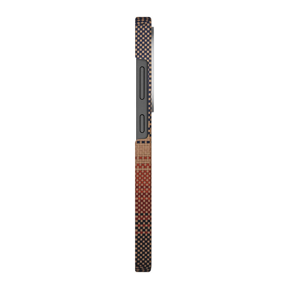 Galaxy S25 Ultra Kılıf M-safe Şarj Özellikli Aramid Karbon Fiber Pitaka Tactile Woven Sunset-Moonrise Serisi Kapak - 8