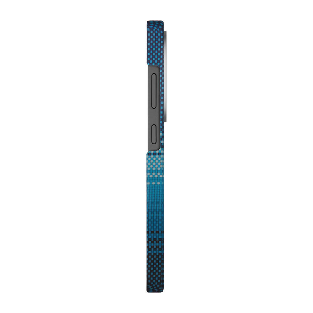 Galaxy S25 Ultra Kılıf M-safe Şarj Özellikli Aramid Karbon Fiber Pitaka Tactile Woven Sunset-Moonrise Serisi Kapak - 14