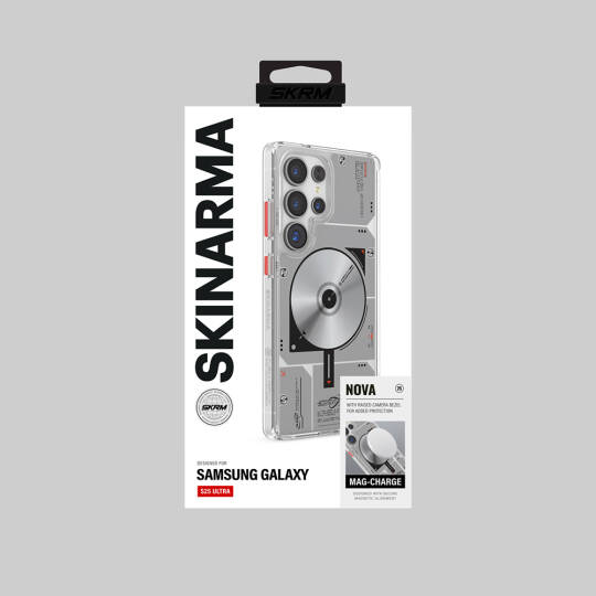 Galaxy S25 Ultra Kılıf M-safe Şarj Özellikli Disk Desenli Airbag Tasarımlı Skinarma Nova Kapak - 6