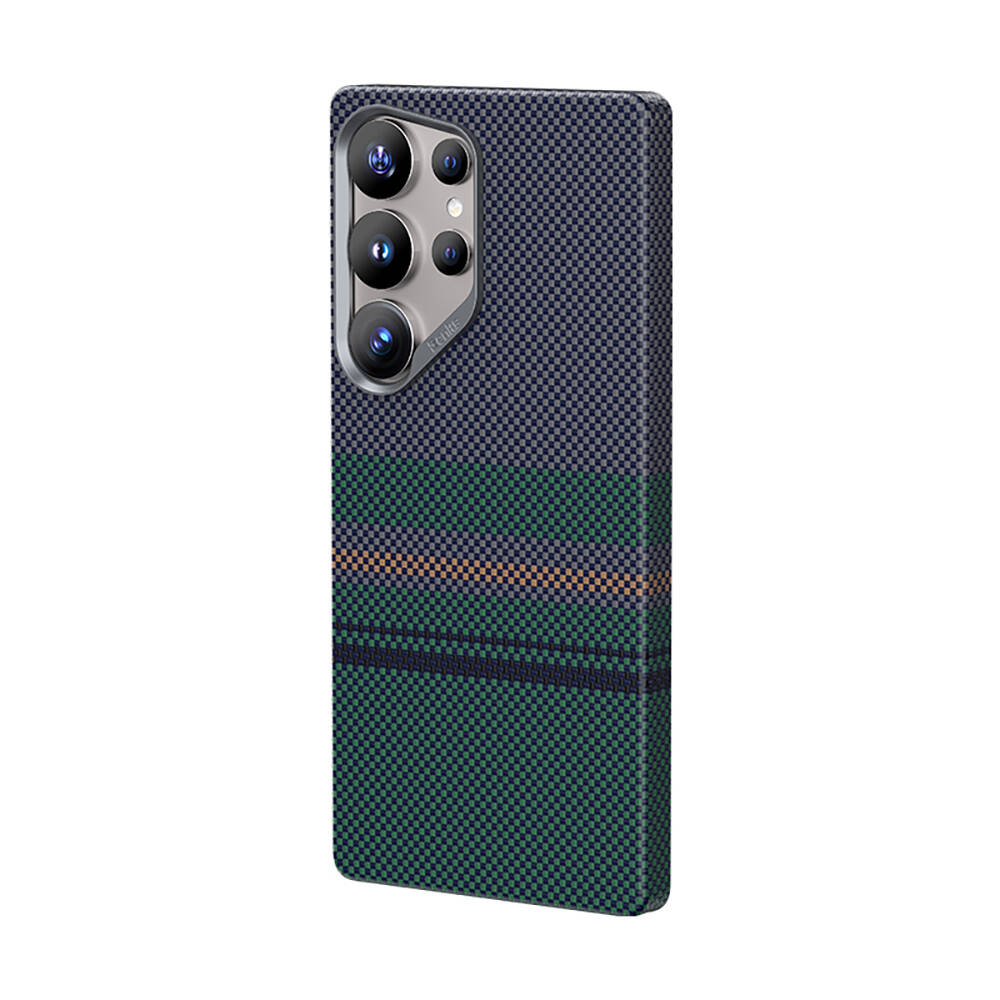 Galaxy S25 Ultra Kılıf M-safe Şarj Özellikli Karbon Fiber Tasarımlı Benks Aurora ArmorAir Kevlar Kapak - 3