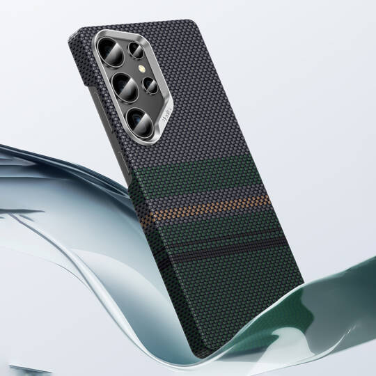 Galaxy S25 Ultra Kılıf M-safe Şarj Özellikli Karbon Fiber Tasarımlı Benks Aurora ArmorAir Kevlar Kapak - 6