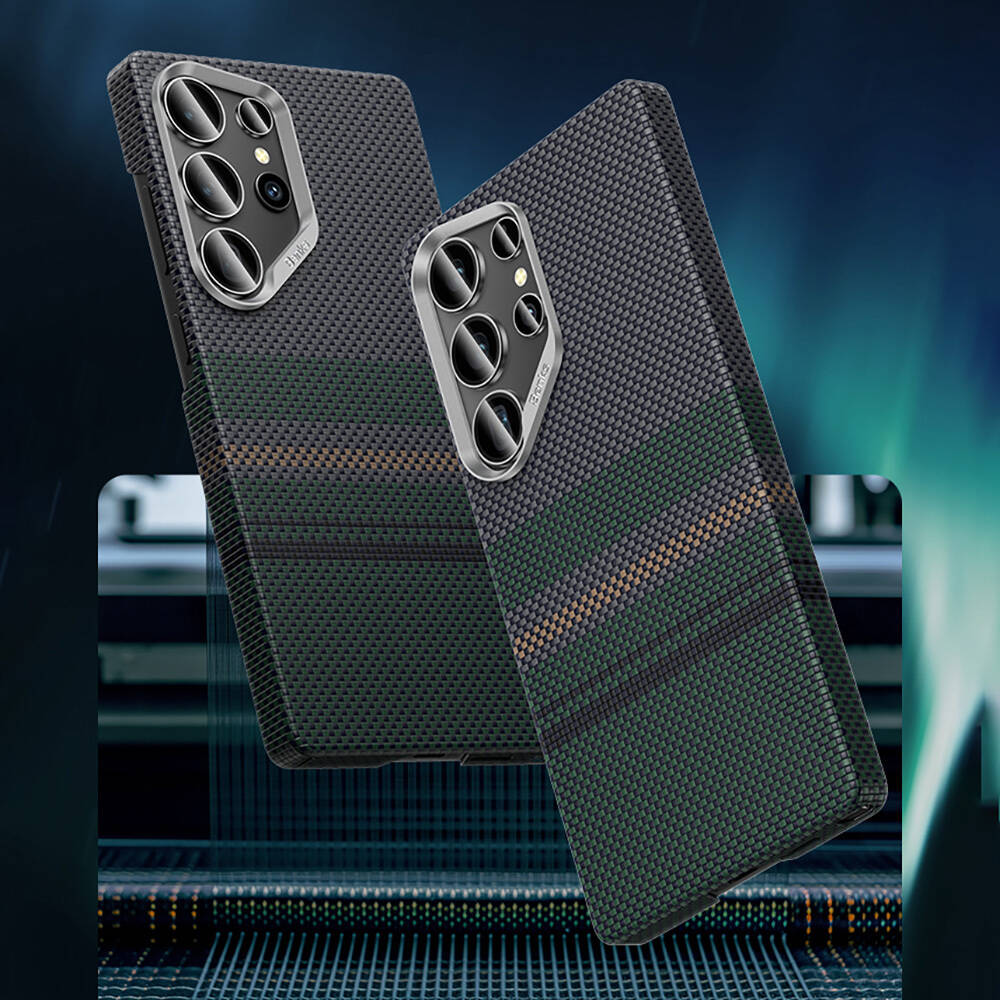 Galaxy S25 Ultra Kılıf M-safe Şarj Özellikli Karbon Fiber Tasarımlı Benks Aurora ArmorAir Kevlar Kapak - 10