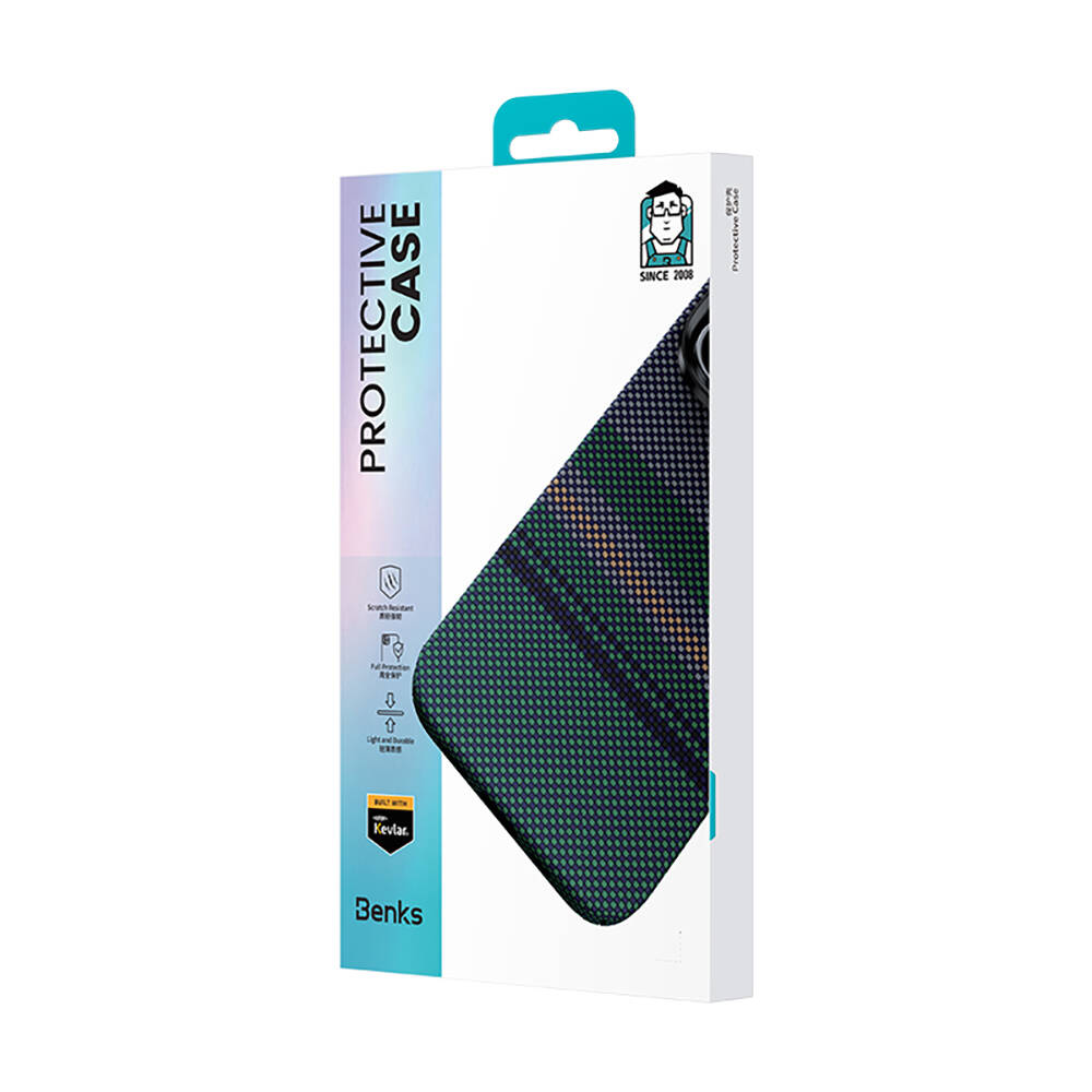 Galaxy S25 Ultra Kılıf M-safe Şarj Özellikli Karbon Fiber Tasarımlı Benks Aurora ArmorAir Kevlar Kapak - 13