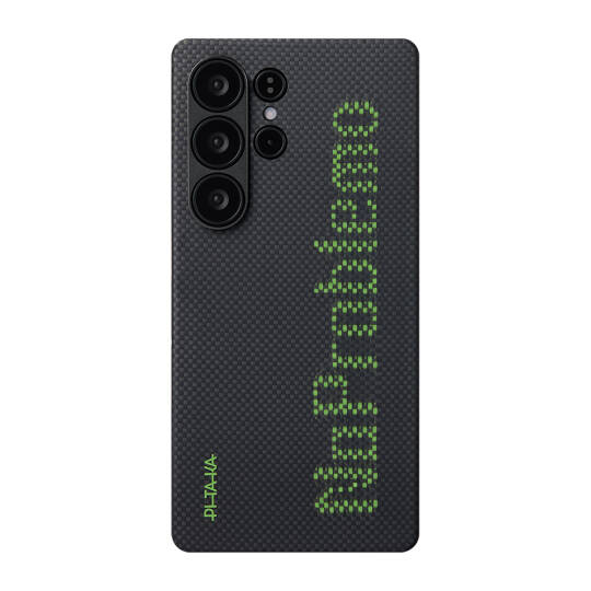 Galaxy S25 Ultra Kılıf M-safe Şarj Özellikli Lumintex Teknolojili Fosforlu Aramid Karbon Fiber Pitaka Tactile Woven Aries Serisi Kapak - 2