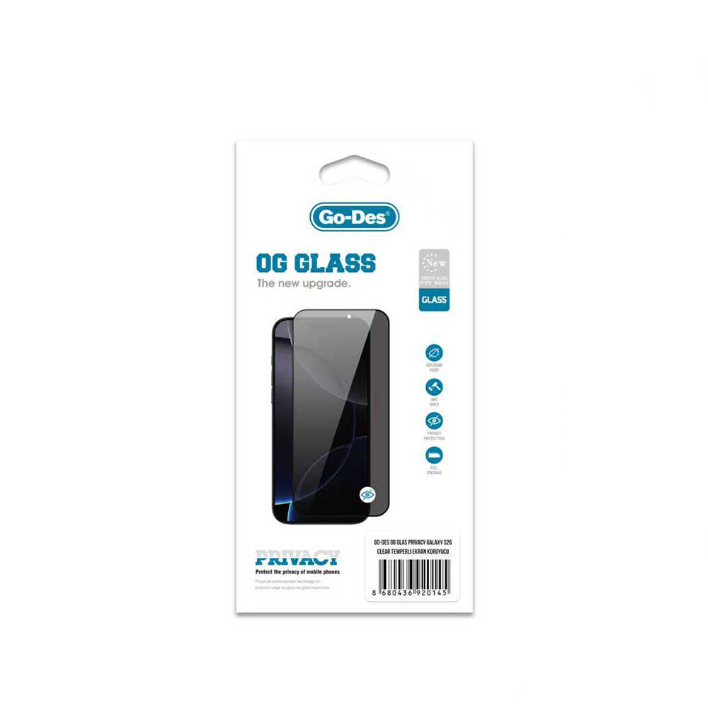 Galaxy S26 Go Des OG Glass Privacy Antistatik Temperli Cam Ekran Koruyucu - 2
