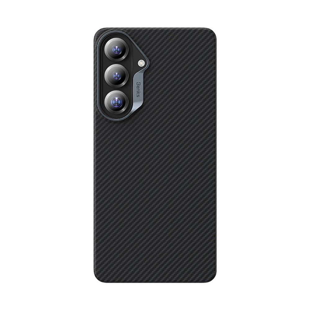 Galaxy S26 Kılıf Benks M-safe Şarj Özellikli Magnetik ArmorAir 600D Kevlar Karbon Fiber Kapak - 1