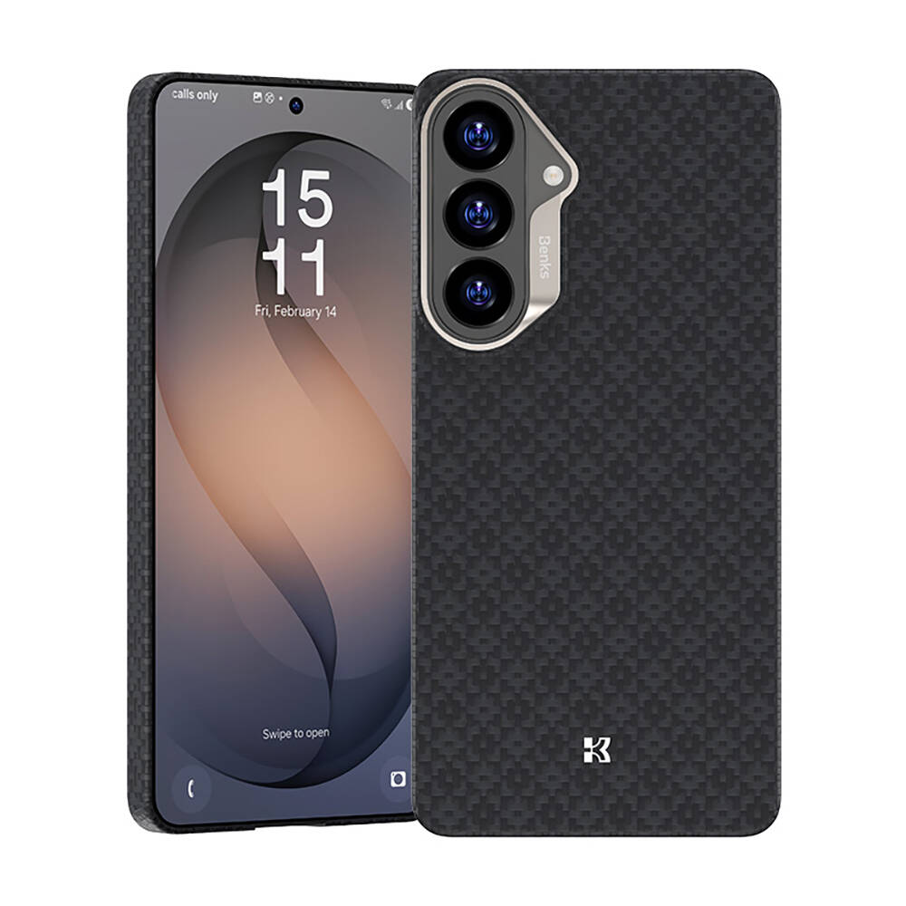 Galaxy S26 Kılıf M-Safe Şarj Özellikli Benks ArmorAir ArmorGrid Serisi Kevlar Karbon Kapak - 6