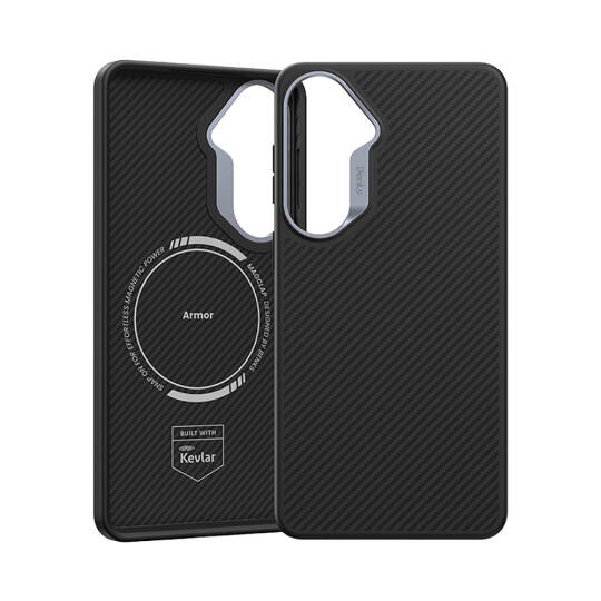 Galaxy S26 Plus Kılıf Karbon Fiber M-safe Şarj Özellikli Benks Hybrid ArmorPro 600D Kevlar Kapak - 5