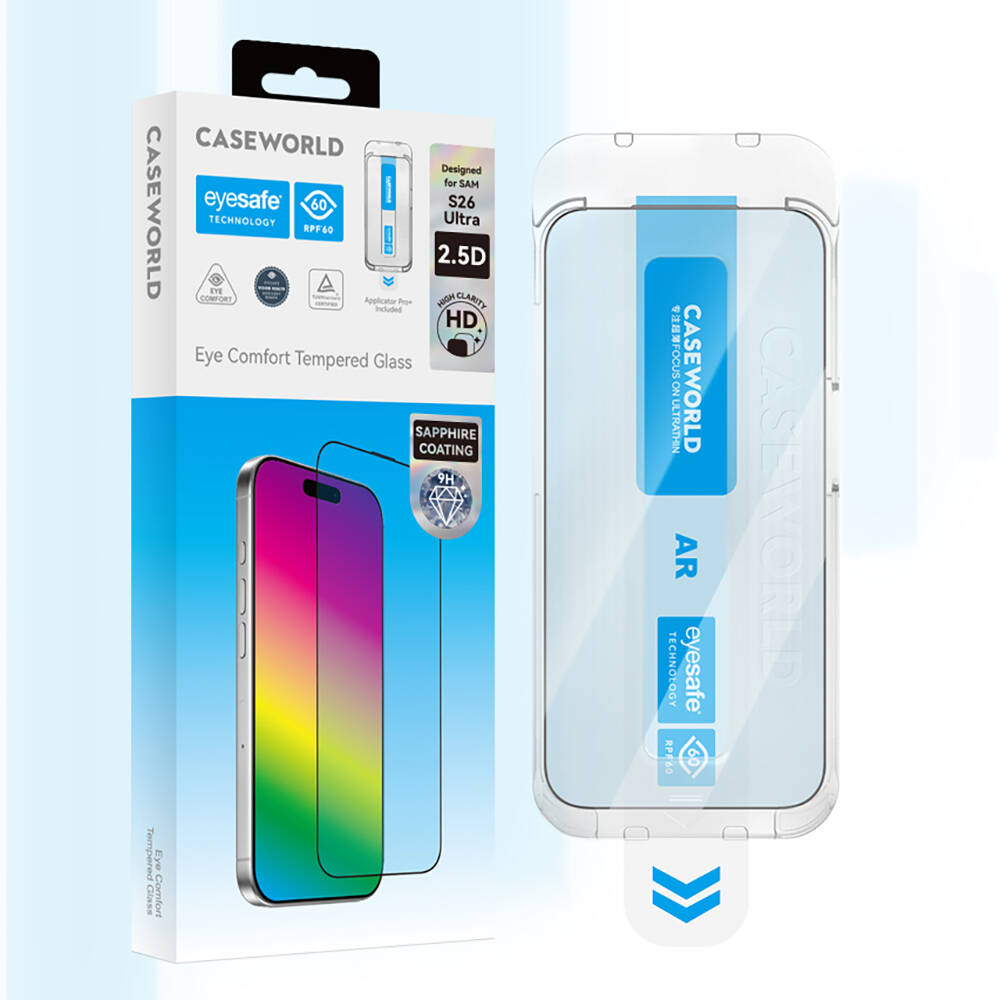 Galaxy S26 Ultra CaseWorld Applicator Serisi 2.5D Eyesafe Mavi Işık Teknolojili 0.25mm Temperli Cam Ekran Koruyucu+ Uygulama Aparatı - 4
