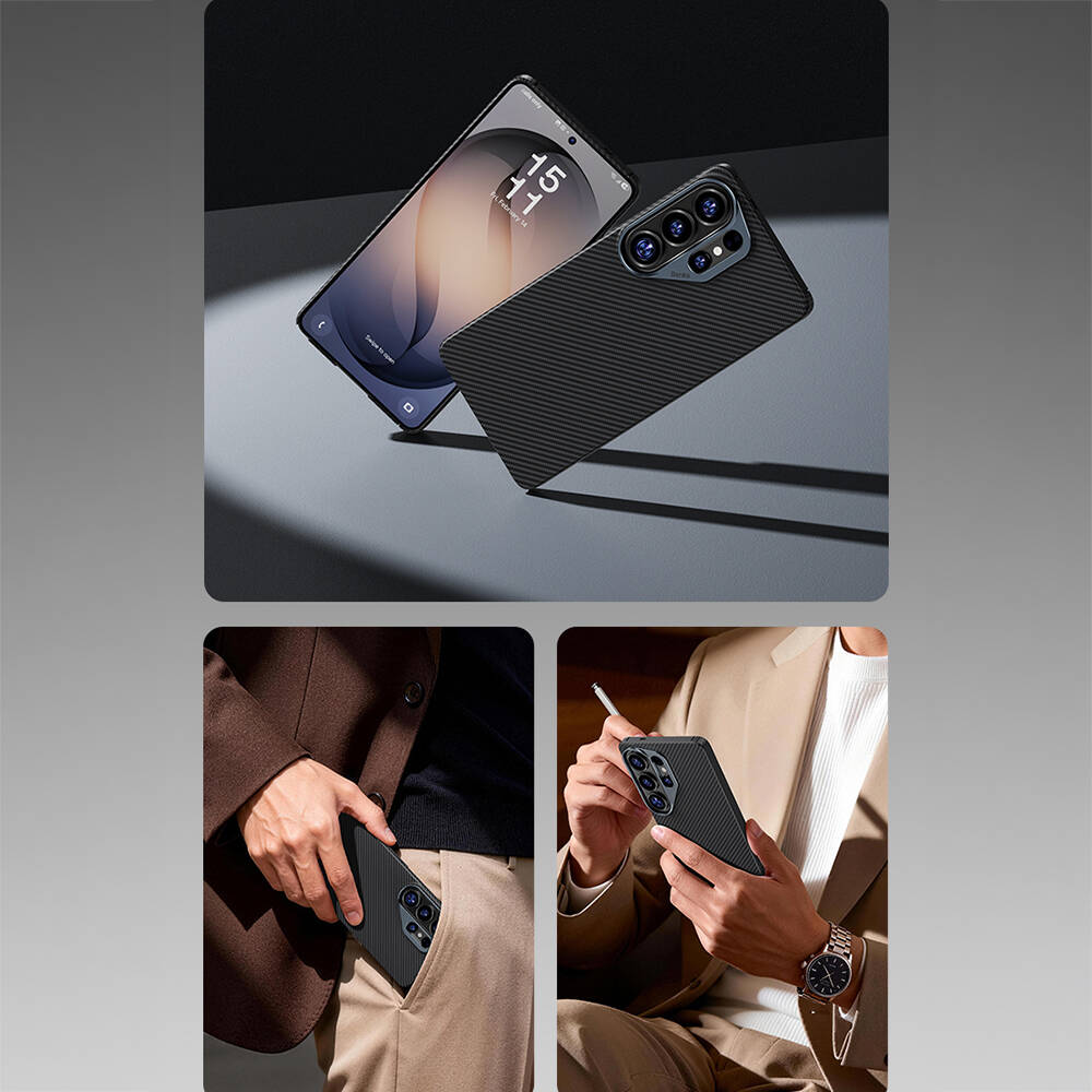 Galaxy S26 Ultra Kılıf Benks M-safe Şarj Özellikli Magnetik ArmorAir 600D Kevlar Karbon Fiber Kapak - 5