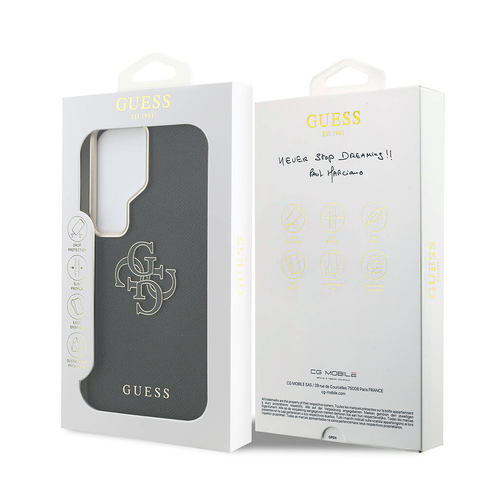 Galaxy S26 Ultra Kılıf Guess Orjinal Lisanslı Grained Yazı ve 4G Büyük Metal Logolu Kapak - 15