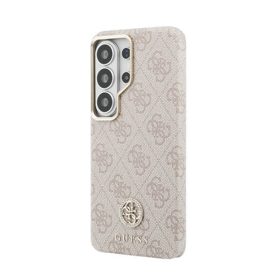 Galaxy S26 Ultra Kılıf Guess Orjinal Lisanslı M-safe Şarj Özellikli Gold Metal Kamera Çerçeveli Taşlı 4G Logolu Kapak - 10
