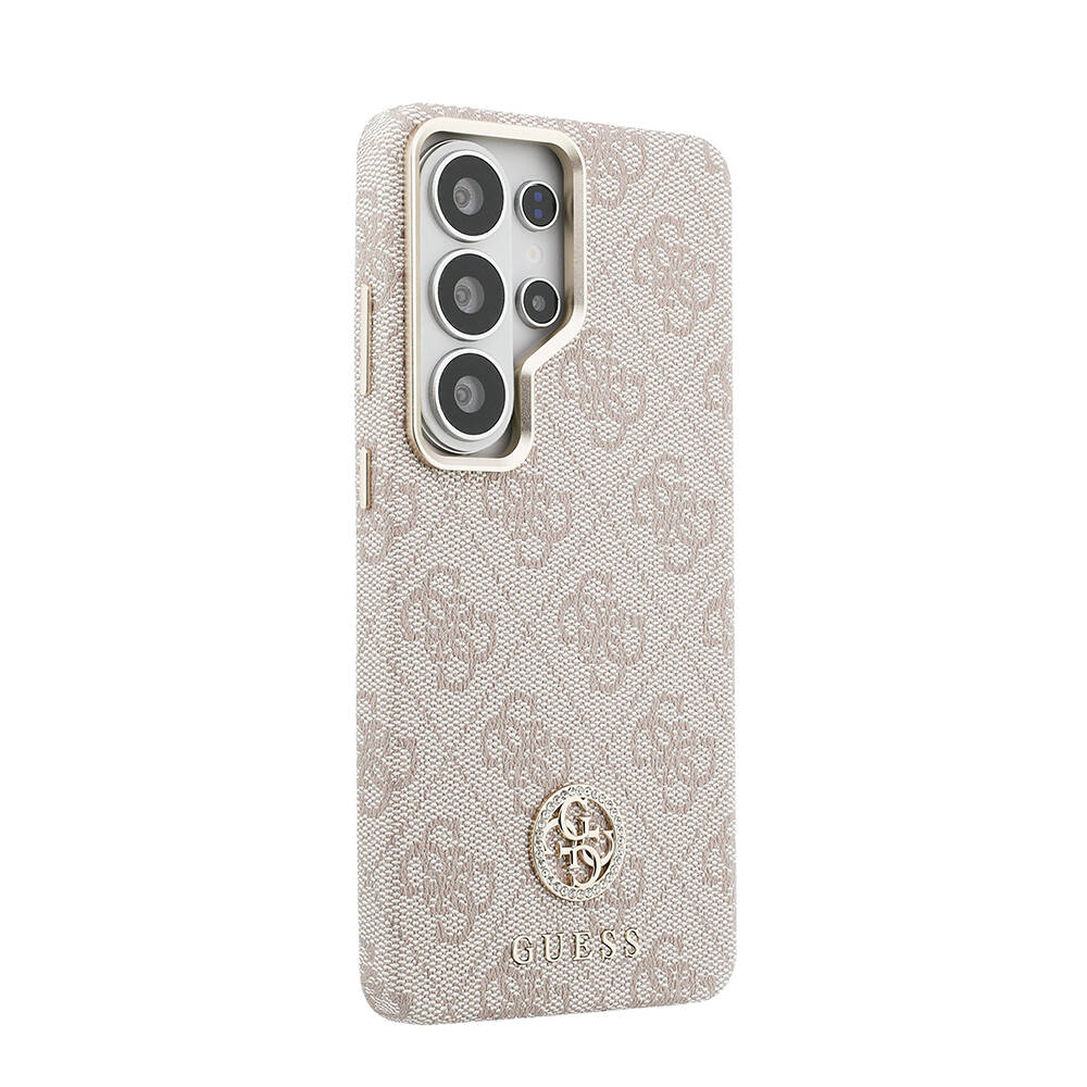 Galaxy S26 Ultra Kılıf Guess Orjinal Lisanslı M-safe Şarj Özellikli Gold Metal Kamera Çerçeveli Taşlı 4G Logolu Kapak - 12