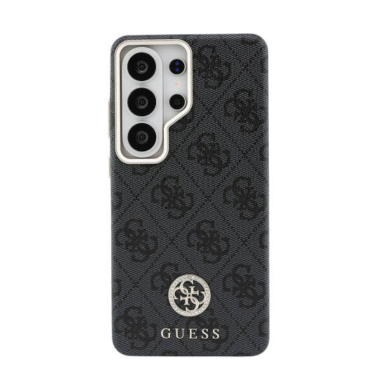 Galaxy S26 Ultra Kılıf Guess Orjinal Lisanslı M-safe Şarj Özellikli Gold Metal Kamera Çerçeveli Taşlı 4G Logolu Kapak - 3