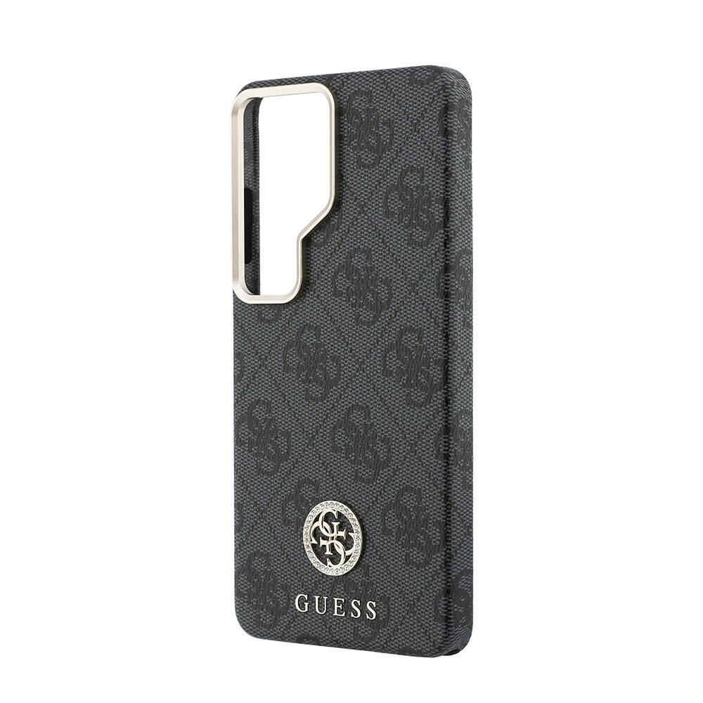 Galaxy S26 Ultra Kılıf Guess Orjinal Lisanslı M-safe Şarj Özellikli Gold Metal Kamera Çerçeveli Taşlı 4G Logolu Kapak - 6