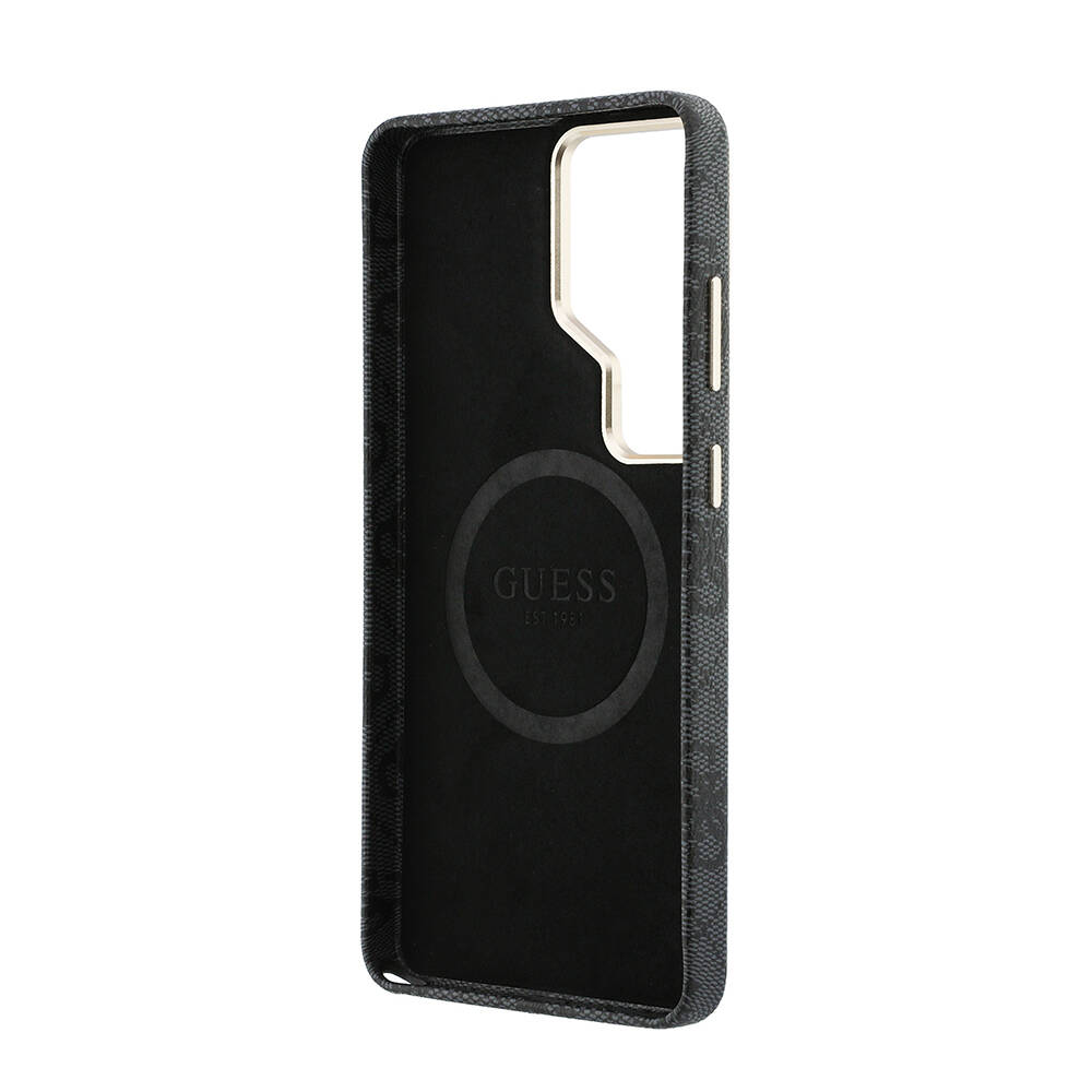 Galaxy S26 Ultra Kılıf Guess Orjinal Lisanslı M-safe Şarj Özellikli Gold Metal Kamera Çerçeveli Taşlı 4G Logolu Kapak - 7