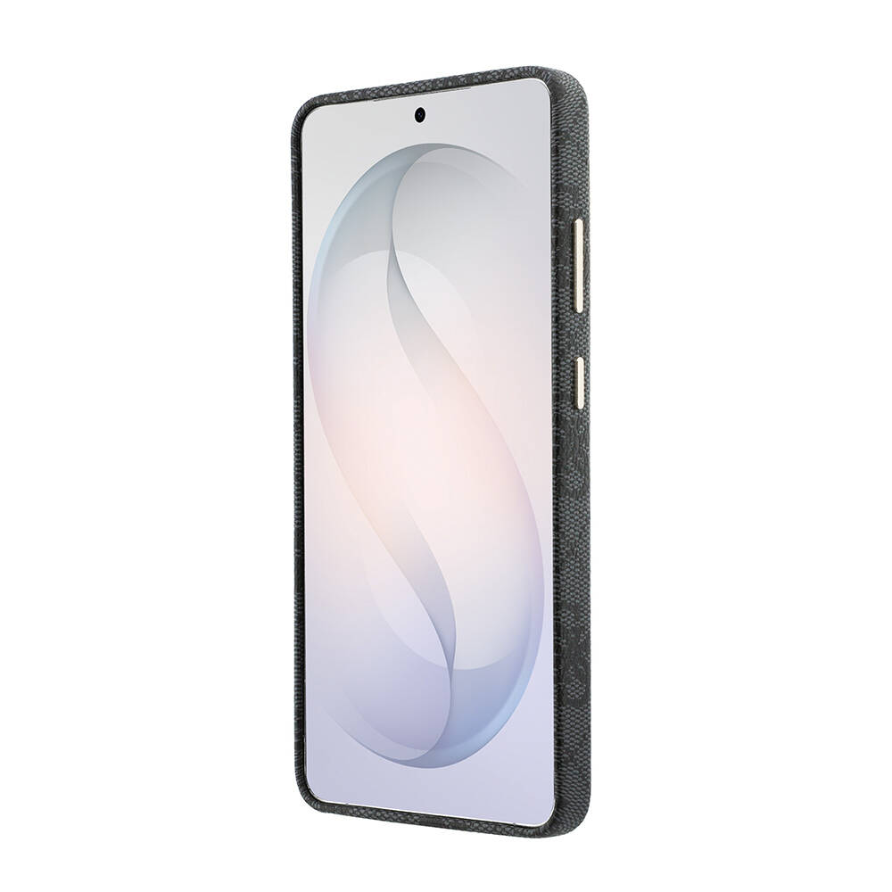 Galaxy S26 Ultra Kılıf Guess Orjinal Lisanslı M-safe Şarj Özellikli Gold Metal Kamera Çerçeveli Taşlı Üçgen Logo 4G Desenli Kapak - 5