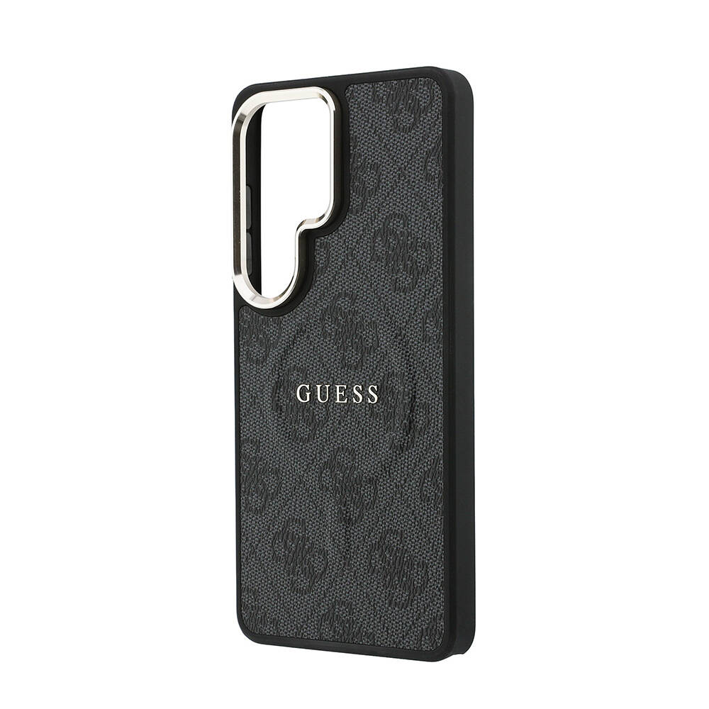 Galaxy S26 Ultra Kılıf Guess Orjinal Lisanslı M-safe Şarj Özellikli Metal Kamera Çerçeveli PU Deri 4G Desenli Yazı Logolu Kapak - 30