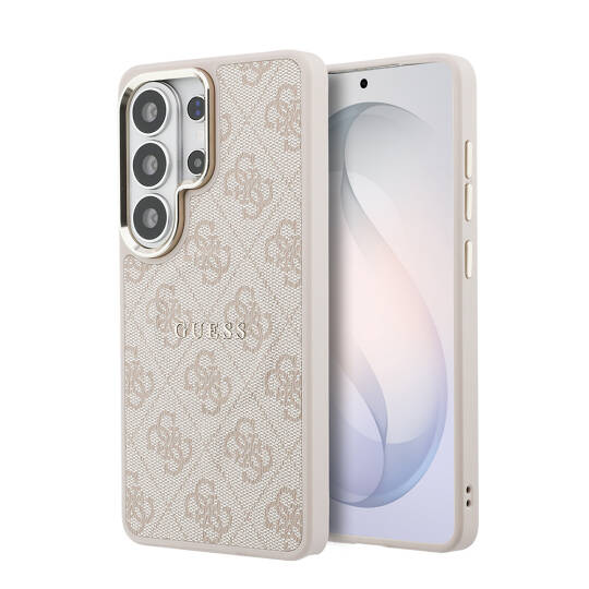 Galaxy S26 Ultra Kılıf Guess Orjinal Lisanslı M-safe Şarj Özellikli Metal Kamera Çerçeveli PU Deri 4G Desenli Yazı Logolu Kapak - 17