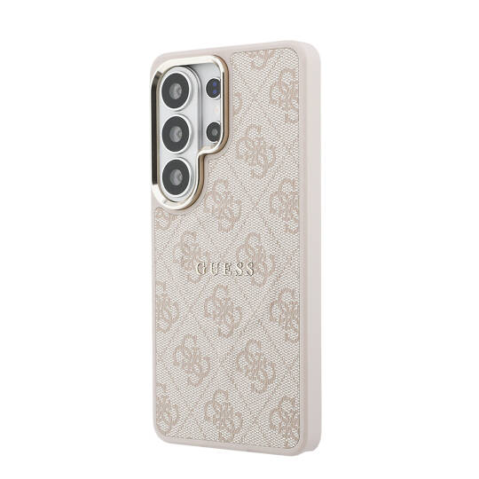 Galaxy S26 Ultra Kılıf Guess Orjinal Lisanslı M-safe Şarj Özellikli Metal Kamera Çerçeveli PU Deri 4G Desenli Yazı Logolu Kapak - 18