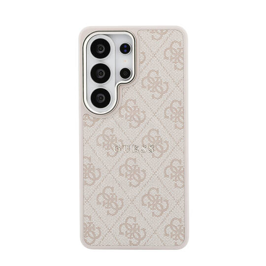 Galaxy S26 Ultra Kılıf Guess Orjinal Lisanslı M-safe Şarj Özellikli Metal Kamera Çerçeveli PU Deri 4G Desenli Yazı Logolu Kapak - 19