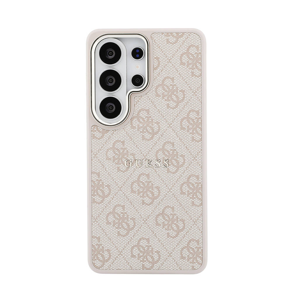 Galaxy S26 Ultra Kılıf Guess Orjinal Lisanslı M-safe Şarj Özellikli Metal Kamera Çerçeveli PU Deri 4G Desenli Yazı Logolu Kapak - 19