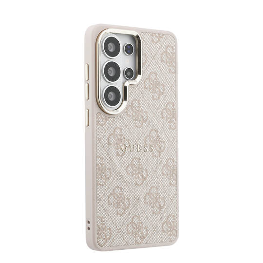 Galaxy S26 Ultra Kılıf Guess Orjinal Lisanslı M-safe Şarj Özellikli Metal Kamera Çerçeveli PU Deri 4G Desenli Yazı Logolu Kapak - 20